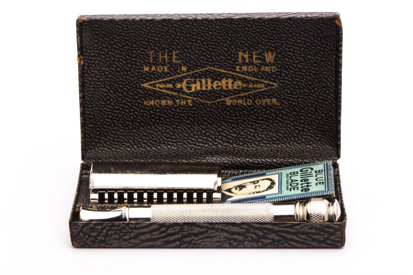 1930's Gillette New Goodwill Double Edge Safety Razor Set | Factory Nickel Revamp