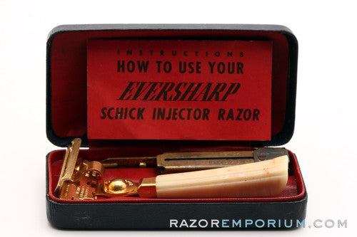 1940's Schick Gold SE Injector Bakelite Handle Set + Black Case