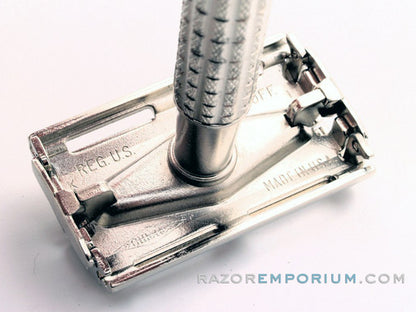 1965 K1 Gillette Flair Tip Super Speed Safety DE Razor | Factory Nickel Revamp