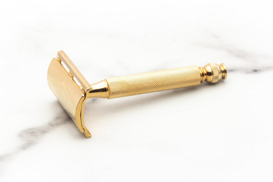 1940's Gillette Gold Ball End Tech Razor w/ Etched Logo Cap | Original Condition