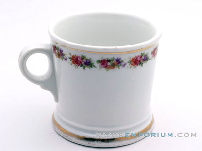 Pink Flowers White Shave Mug