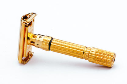 1959 Gillette $1.95 Fatboy Adjustable Double Edge Safety Razor 24K Gold Revamp