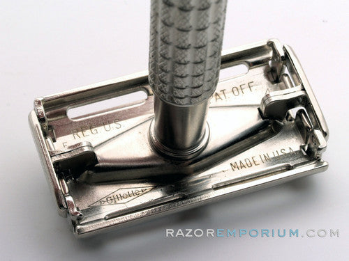 1960 F4 Gillette Flair Tip Super Speed Safety DE Razor | Factory Nickel Revamp