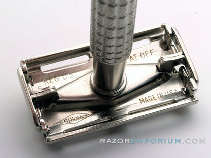 1960 F4 Gillette Flair Tip Super Speed Safety DE Razor | Factory Nickel Revamp