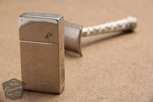 Gillette 1918 Basketweave Pocket Edition - Old Type Spiral (DE) Razor Travel Set