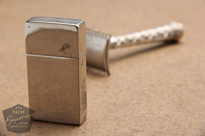 Gillette 1918 Basketweave Pocket Edition - Old Type Spiral (DE) Razor Travel Set