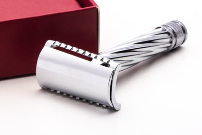 Fatip Chrome Lo Storto Slant Double Edge Safety Razor Set | Original Condition