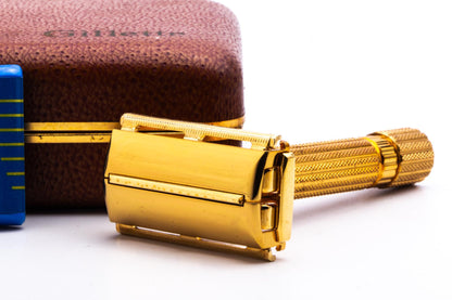 1948-50 Gillette Gold Aristocrat Double Edge Safety Razor Set| 24k Gold Revamp