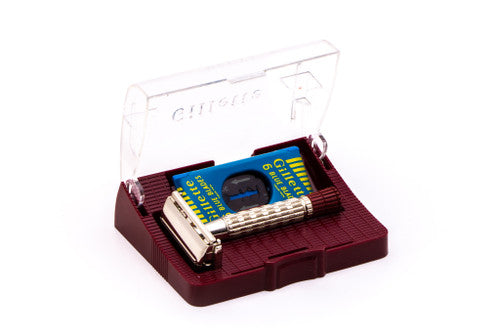 1959 Gillette Heavy Red Tip DE Super Speed with Case E1