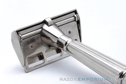 1930's Gem Micromatic Closed Comb Single Edge Safety Razor | Factory Nickel Revamp