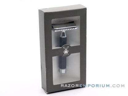 MÃœHLE Closed Comb Chrome Black Handle DE Safety Razor
