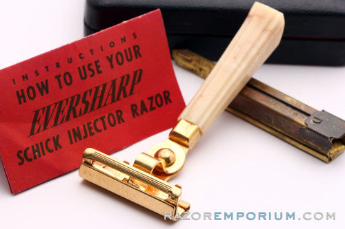1940's Schick Gold SE Injector Bakelite Handle Set + Black Case