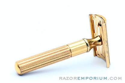 1947-51 Gillette Fat-Handle Tech Gold DE Safety Razor