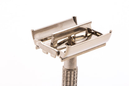 1950's Gillette Flare Tip Rocket Super Speed Double Edge Safety Razor | Factory Nickel Revamp