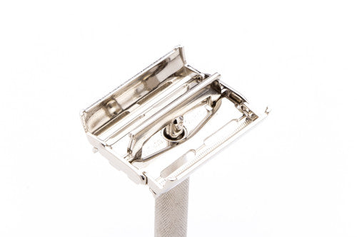 1951 W2 Gillette Black Tip Super Speed Safety Razor | Factory Nickel Revamp