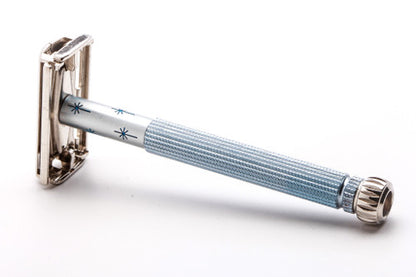 1961 Gillette  G2 Blue Star Lady Gillette Double Edge Safety Razor With Case & Balde Bank