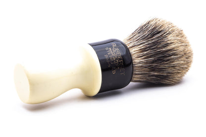 Vintage Restored | Rubberset Trade Mark Black & Cream Handle Shaving Brush