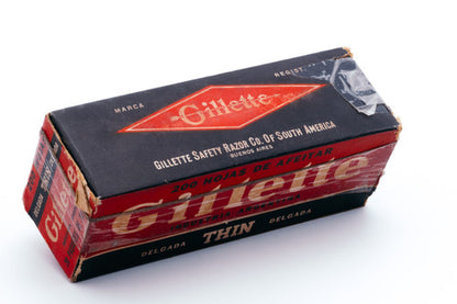 NOS - 200 Gillette Thin Delgada - Made in Argentina - Double Edge Razor Blades