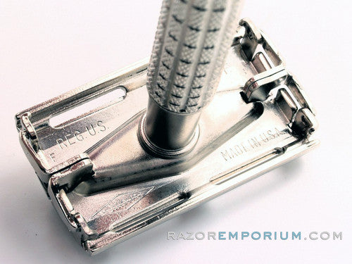 1960 F3  Gillette Flair Tip Super Speed Safety DE Razor | Factory Nickel Revamp