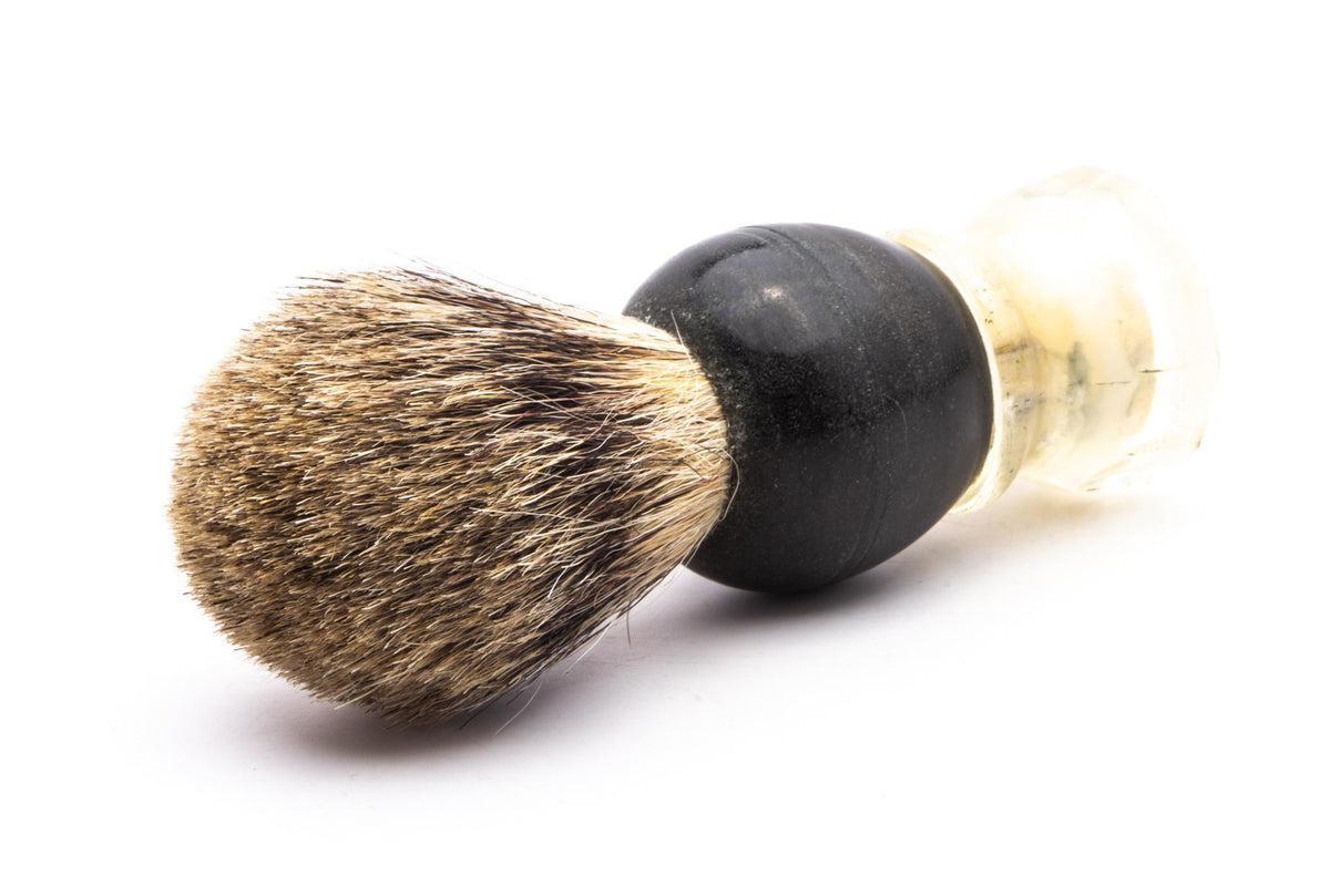 Vintage Restored | Unbranded Clear Handle Badger Shave Brush – Razor ...