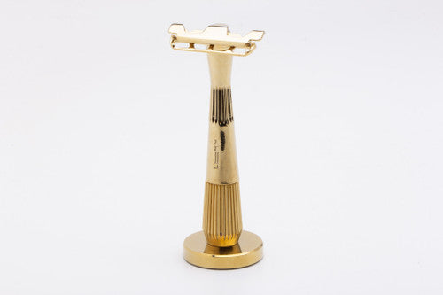 The Twig Single Blade Razor LEAF Gold with Stand | Used