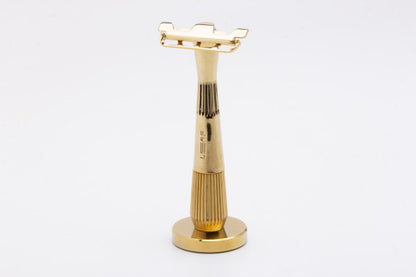 The Twig Single Blade Razor LEAF Gold with Stand | Used