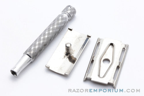 1961 Gillette Ball End Tech Spiral Handle Razor - Nickel Revamp