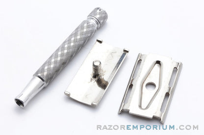 1961 Gillette Ball End Tech Spiral Handle Razor - Nickel Revamp