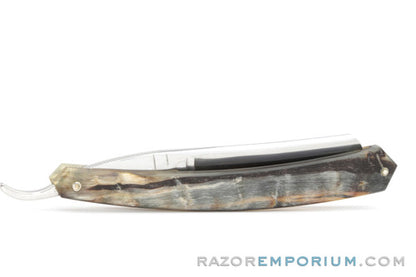 6/8" Thiers-Issard Hollow Ground Round Tip Ram Horn Straight Razor