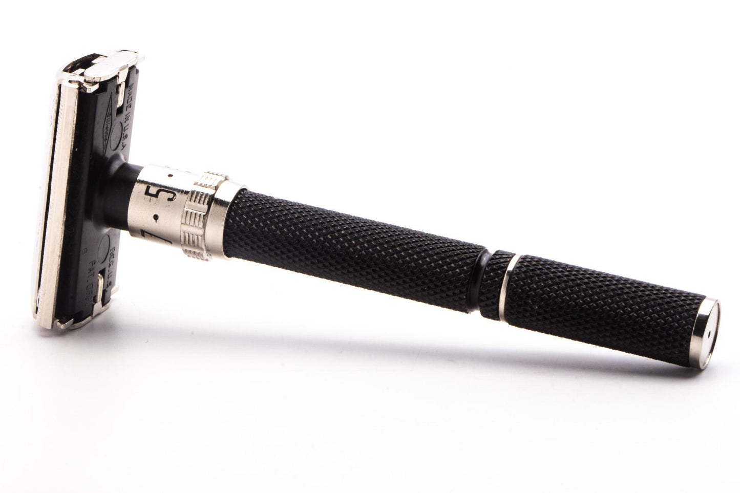 1987 H4 Gillette Super Adjustable "Black Beauty" DE Safety Razor Set | Factory Nickel Revamp
