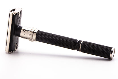 1987 H4 Gillette Super Adjustable "Black Beauty" DE Safety Razor Set | Factory Nickel Revamp
