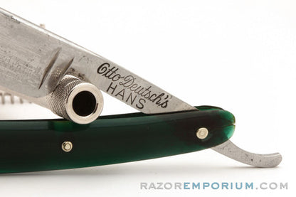 5/8" Otto Deutsch Sohne Straight Razor Original Translucent Green Scales | Solingen, Germany