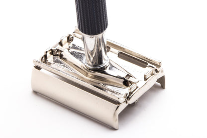 1967 M3 Gillette Black Handle TTO Super Speed Safety Razor | Factory Nickel Revamp