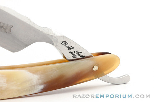 6/8" Ralf Aust American Tip Straight Razor  | Horn Scales