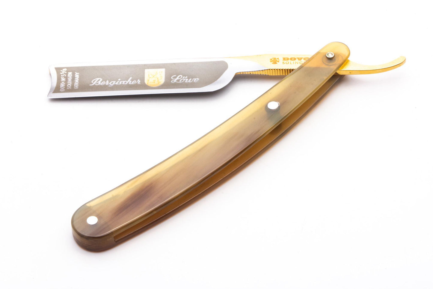5/8" Dovo 3 Bergischer Lowe Straight Razor | Horn Scales
