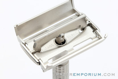 1961 Gillette Flare Tip Super Speed DE Safety Razor Satin Nickel Revamp
