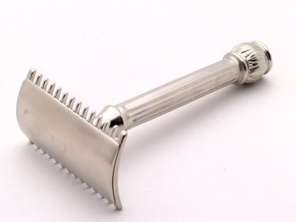 1917 Gillette Ball End Old Type DE Safety Razor |  Factory Nickel Revamp