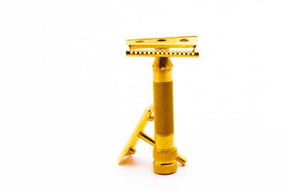 1960's Coles Gold Slant Double Edge Safety Razor Set