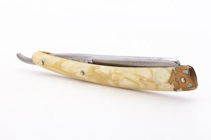 5/8" Vintage Restored Dubl Duck Goldedge Pearlduck  Straight Razor
