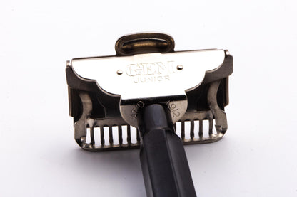 1930s Gem Junior Single Edge Safety Razor w/ Black Handle | Factory Nickel Revamp