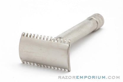 1920 Gillette Big Fellow DE Safety Razor Set in Wood Box - Factory Nickel