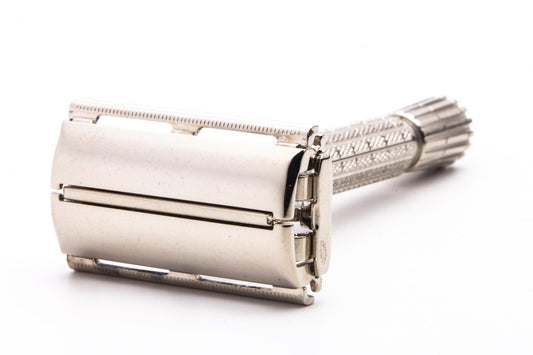 1950's British Gillette Flare Tip Rocket Super Speed Safety Razor | Factory Nickel Revamp