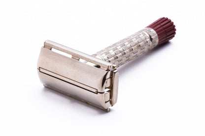 1956 Gillette Red Tip Heavy Super Speed Safety Razor B3