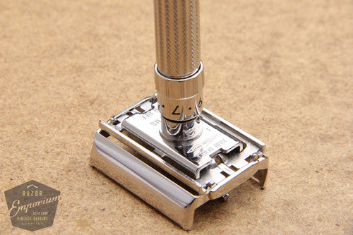 Gillette 1959 Fatboy Adjustable TTO Safety Razor E4 **  Rhodium REVAMPED