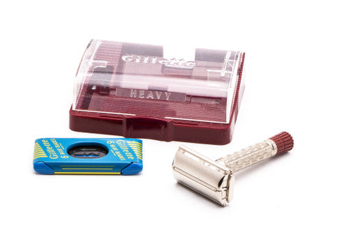 1959 Gillette Heavy Red Tip DE Super Speed with Case E1