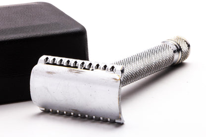 Barbasol Floating Head Double Edge Safety Razor in Orig. Leather Case | Original Condition