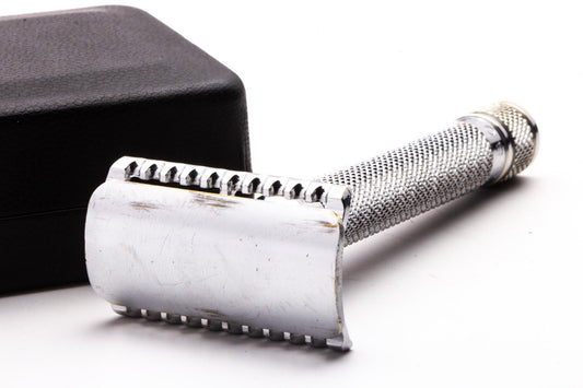 Barbasol Floating Head Double Edge Safety Razor in Orig. Leather Case | Original Condition