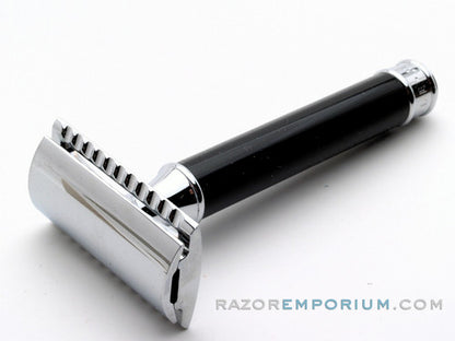 MÃœHLE Closed Comb Chrome Black Handle DE Safety Razor