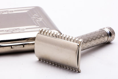 1920s Gillette New Improved Tuckaway Safety Razor Set  | Factory Nickel Revamp