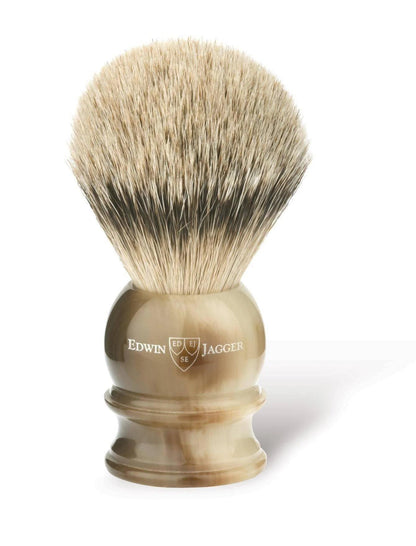 Edwin Jagger | English Shaving Brush Silver Tip Badger - Imitation Light Horn
